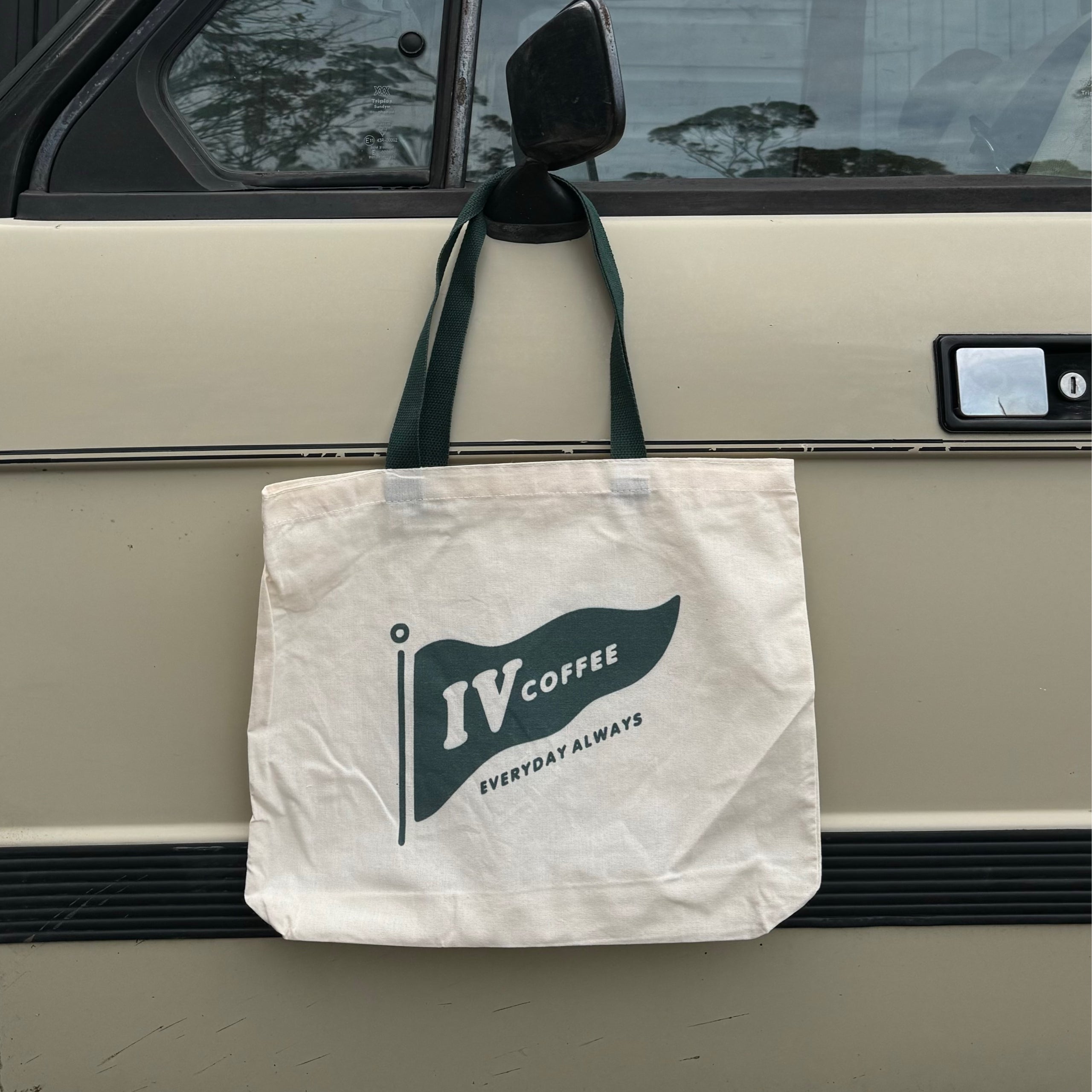 iv coffee canvas tote bag